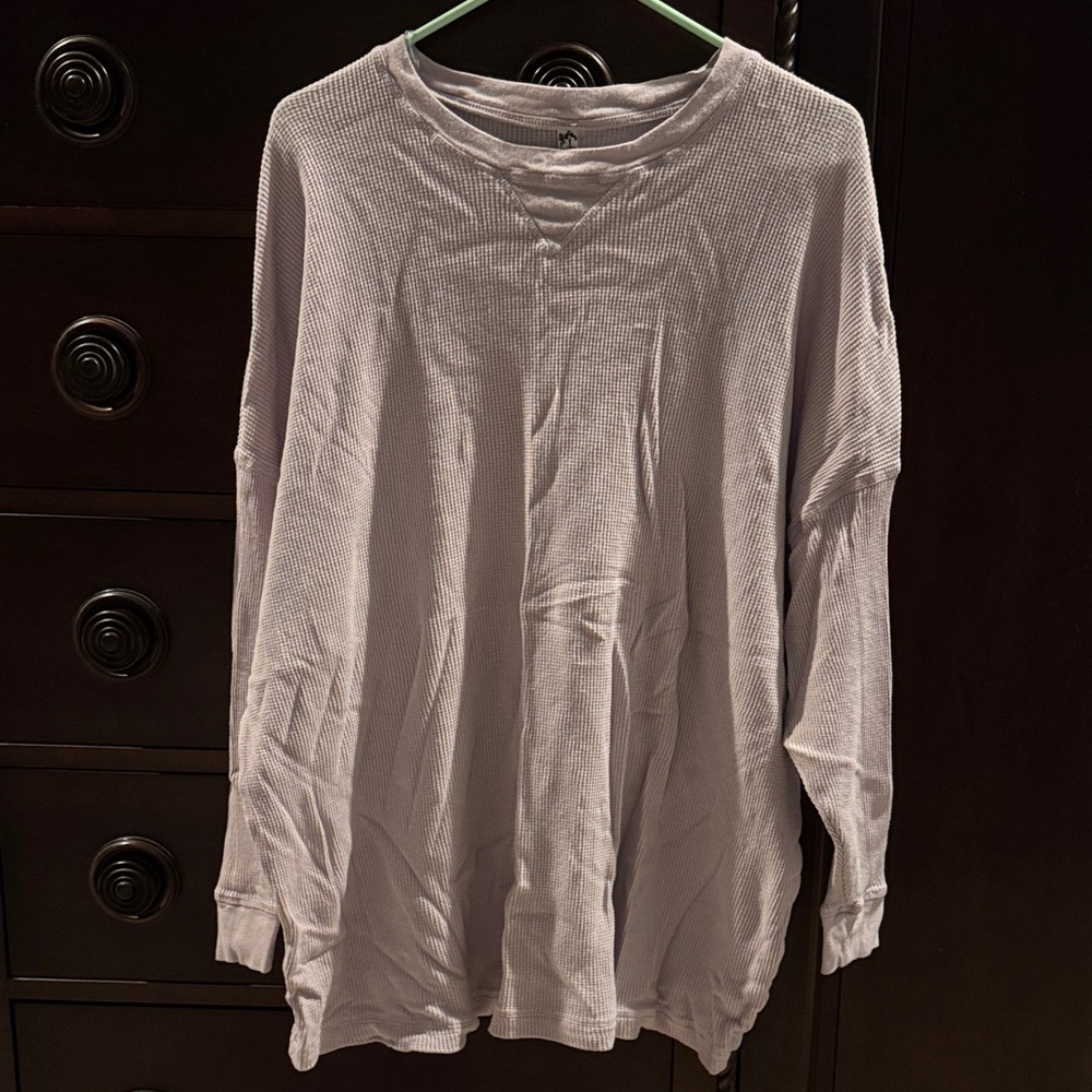 Free People Lilac Thermal Tee